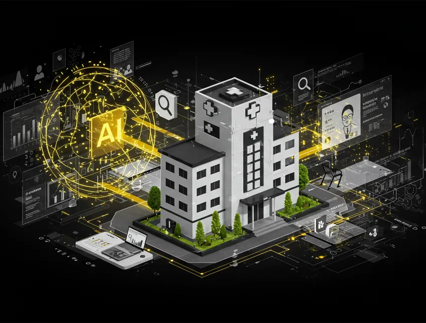 A graphic illustration- Improved AI-Search Visibility for Medical Practice